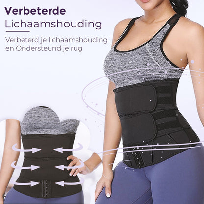 Stylish Waist Trainer Corset with 2 Bands and 3 Rows of Hooks for a Perfect Fit