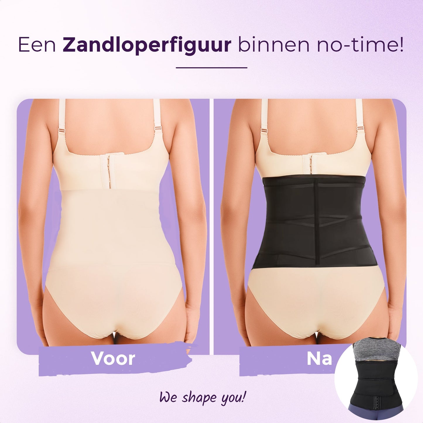 Stylish Waist Trainer Corset with 2 Bands and 3 Rows of Hooks for a Perfect Fit