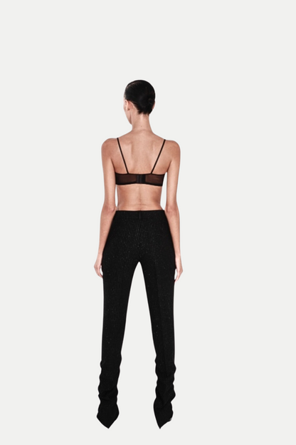 Vieby Leaf Crystal Bralette - Black