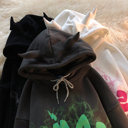 DressBetty - Letter Print Long Sleeve Hoodie