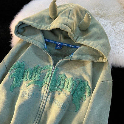 DressBetty - Vintage Angel Embroidery Ears Hoodie
