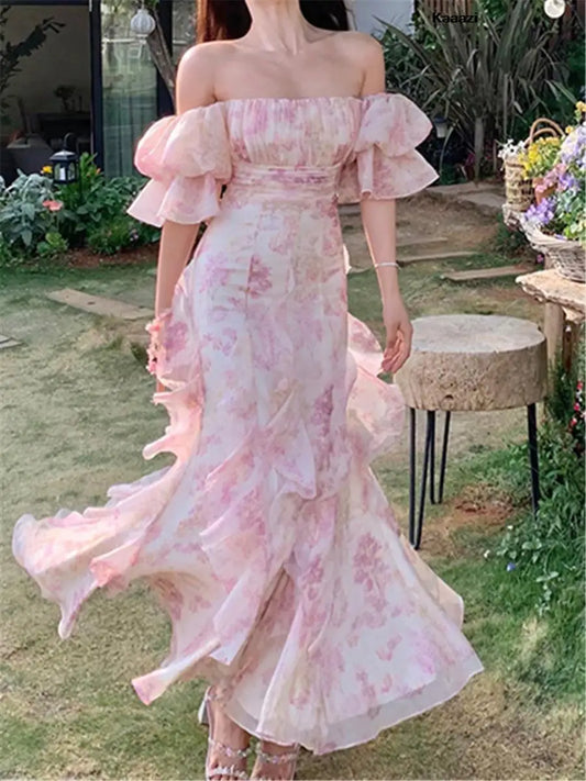 DressBetty - 2024 Vintage Evening Fairycore Trendy Floral Dress