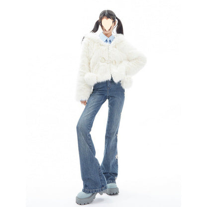 Vintage Star Print Flare Jeans