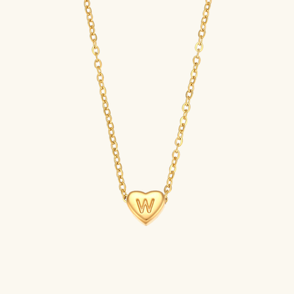 Golden Heartbeat - Initial Necklace