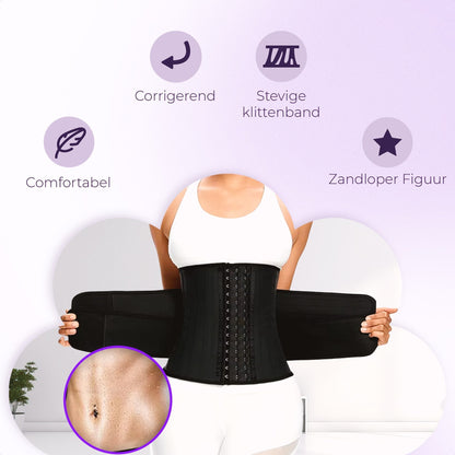 Stylish Waist Trainer Corset with 2 Bands and 3 Rows of Hooks for a Perfect Fit