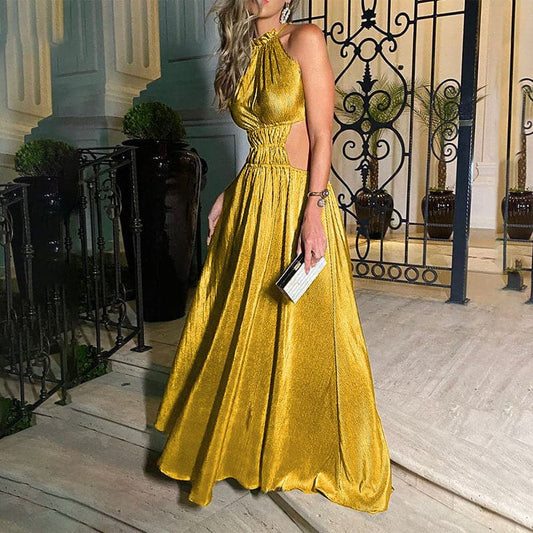 DressBetty - Wefads  Metallic Color Long Dress