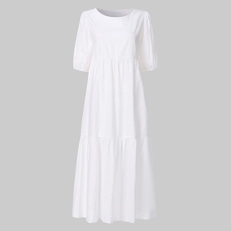 DressBetty - White women Sundresses Puff Sleeve female Dress