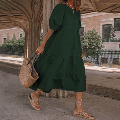 DressBetty - White women Sundresses Puff Sleeve female Dress