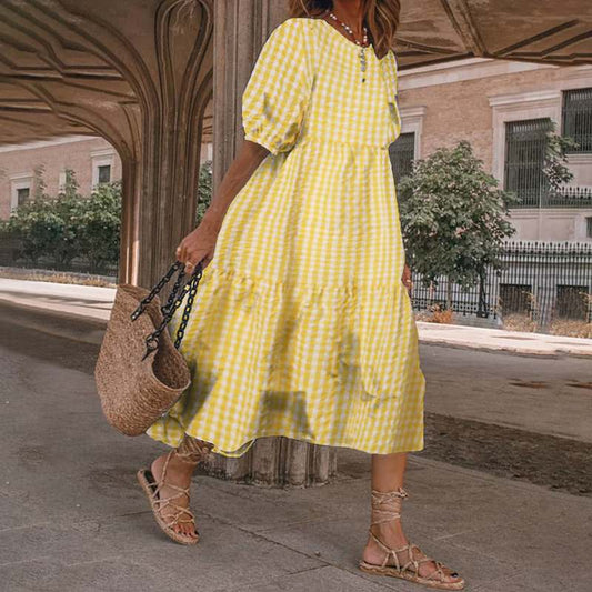 DressBetty - White women Sundresses Puff Sleeve female Dress