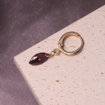 Wine Red & Champagne Zircon Earrings