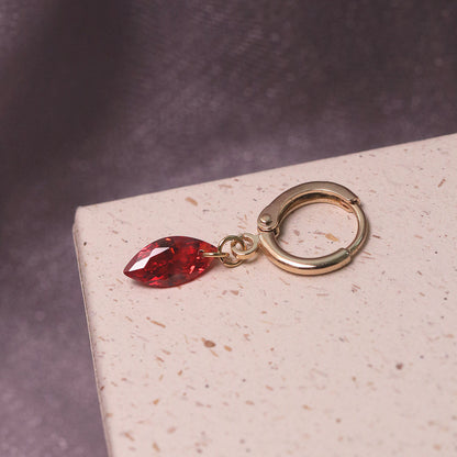 Wine Red & Champagne Zircon Earrings