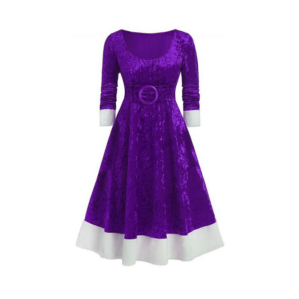 DressBetty - Plus Size Red Sexy Santa Claus Dress Velvet Long Sleeve Christmas Dress Costumes