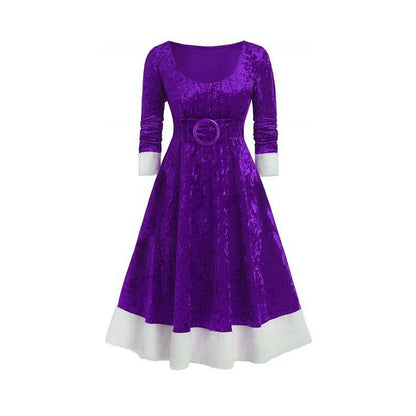 DressBetty - Plus Size Red Sexy Santa Claus Dress Velvet Long Sleeve Christmas Dress Costumes