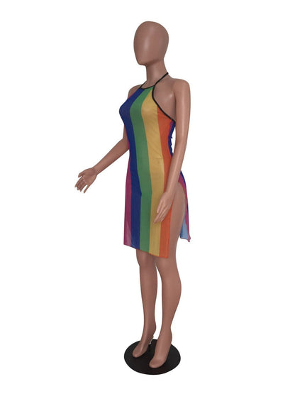 DressBetty - Woman Halter Mesh Dress