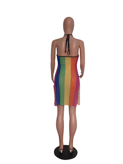DressBetty - Woman Halter Mesh Dress