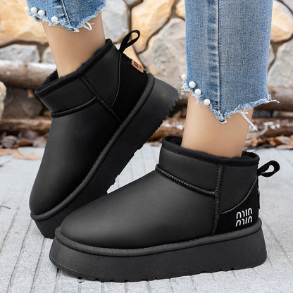 Women Boots Winter Short Plush Warm Snow Boots Women Casual Flat Shoes Women New Comfortable Chelsea Ankle Boots Botas De Mujer