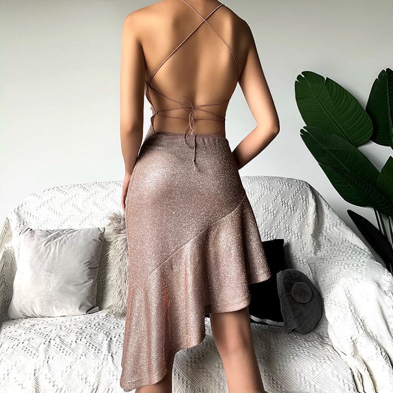 DressBetty - Women Bright Sleeveless Backless Club Party Bodycon Dresses