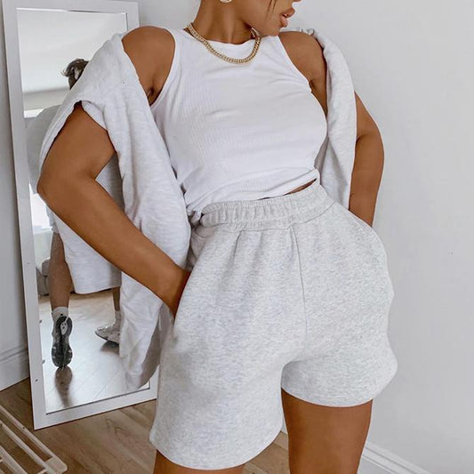 DressBetty - Casual Sport Solid Color Shorts