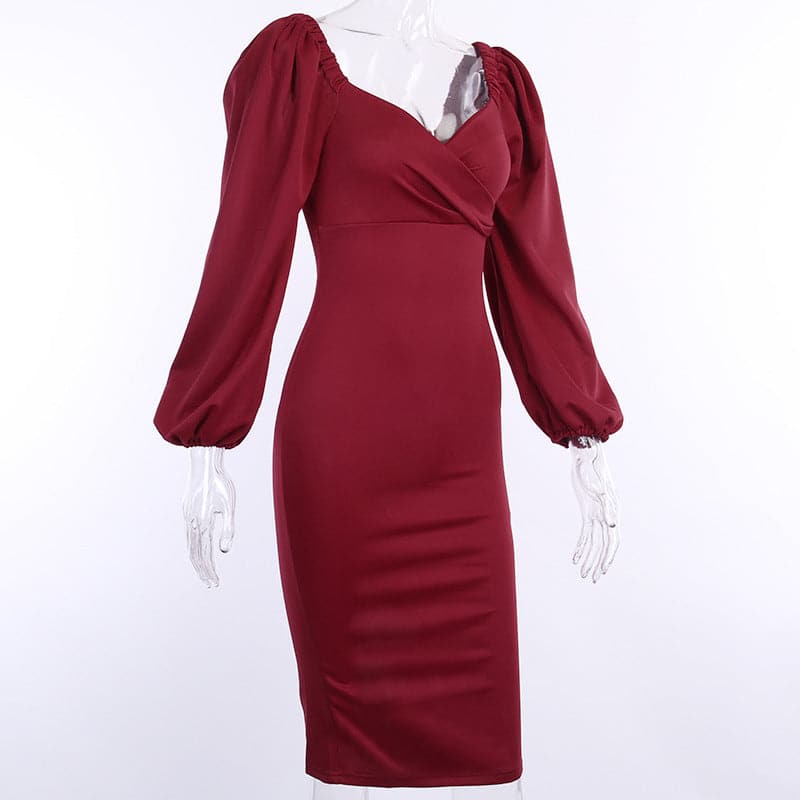 DressBetty - Women In Stock Fashion Sexy V Neck Summer Long Sleeve Dresses