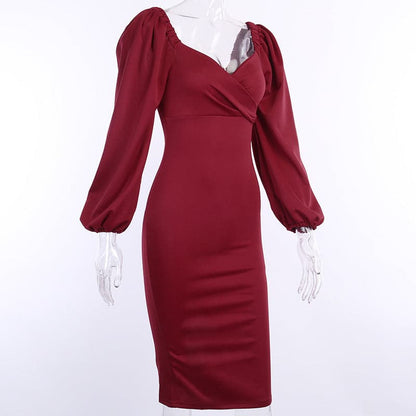 DressBetty - Women In Stock Fashion Sexy V Neck Summer Long Sleeve Dresses
