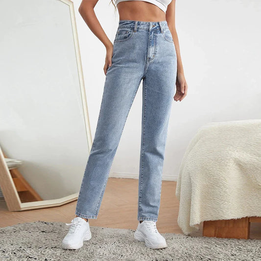 DressBetty - Stretchy Black Straight Jeans for Tall 100kgs Ladies