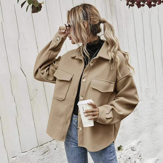 DressBetty - Office Lady Vintage Pockets Trench Jacket