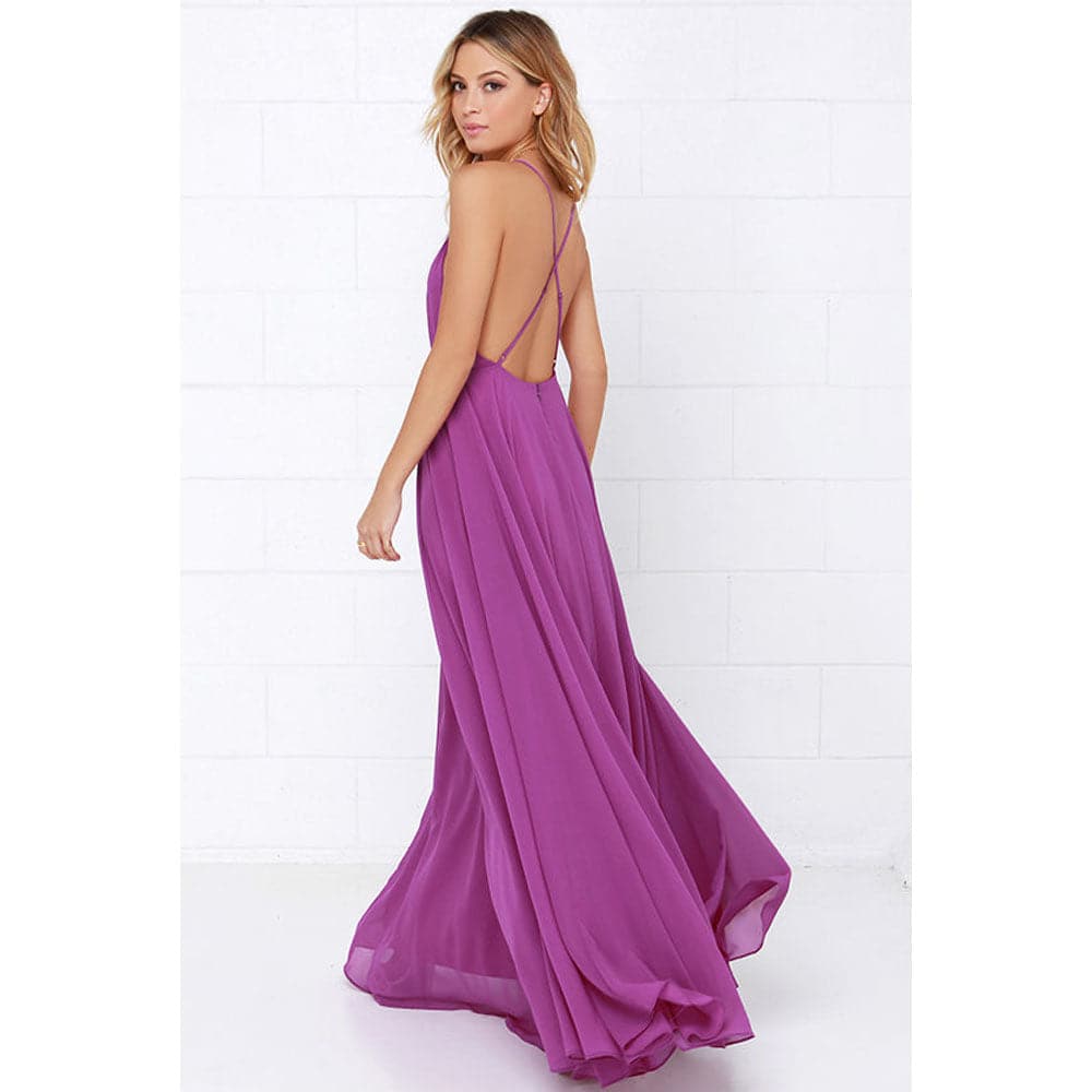 DressBetty - Women Plus Size Party Strap Fashion Bahemian Beach Chiffon Backless Dress
