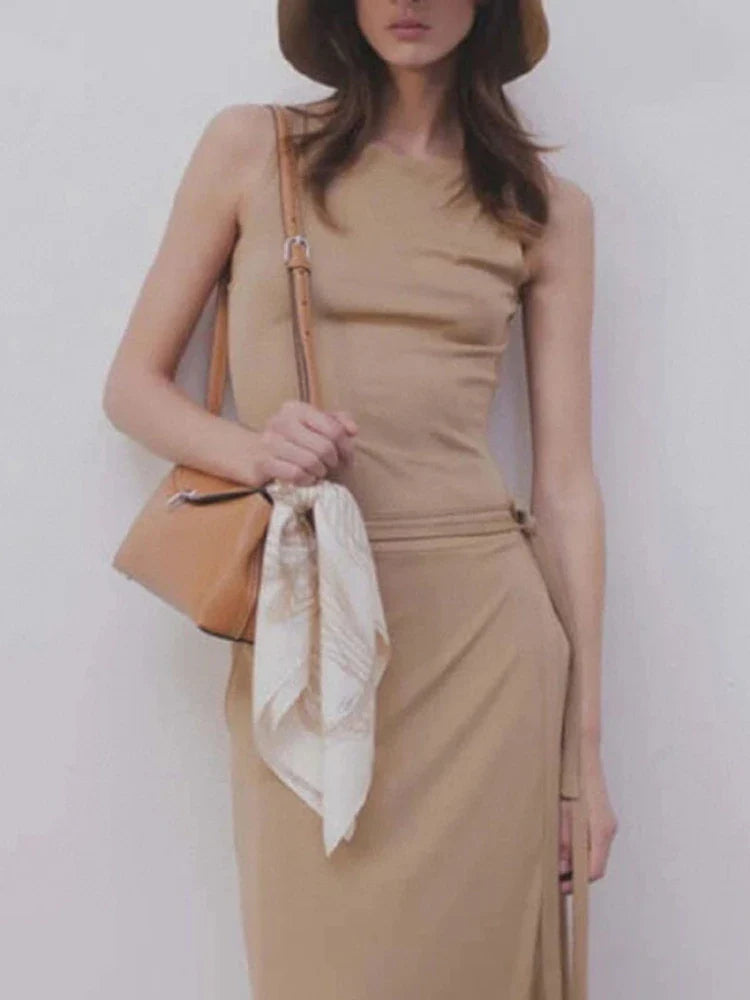 DressBetty - 2024 High Street Chic Slash Neck Tank Top
