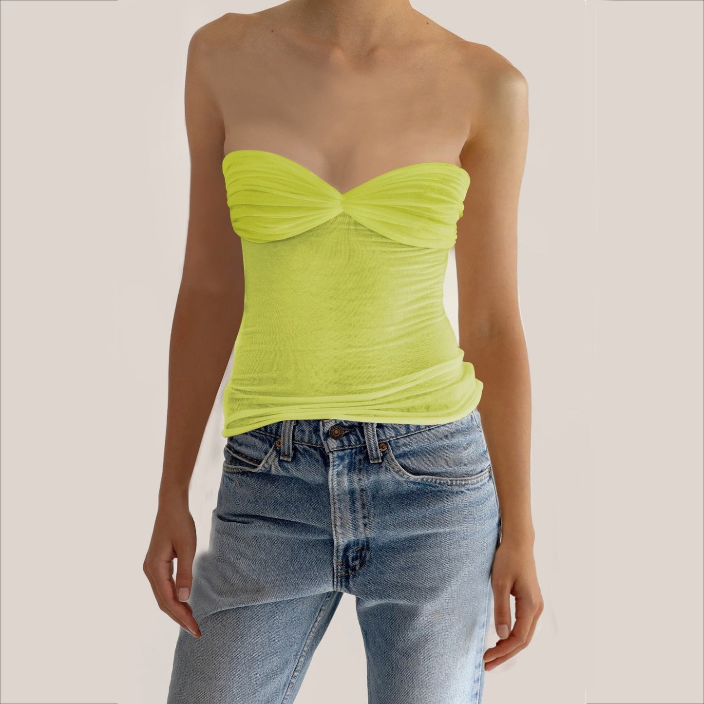 DressBetty - Sleeveless Chest Wrap Top Streetwear Party Casual Bodycon Solid Backless Top