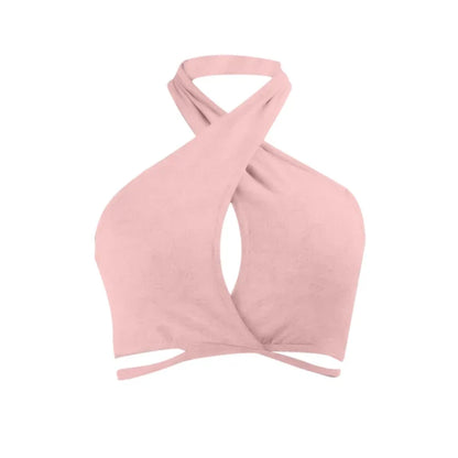 DressBetty - 2024 Sexy Cross Halter Neck Hollow Out Camisole