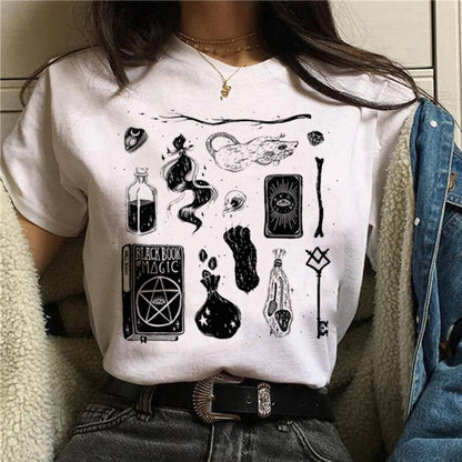 DressBetty - Women T-shirt Cartoon Witch Magic Kawaii Tshirt