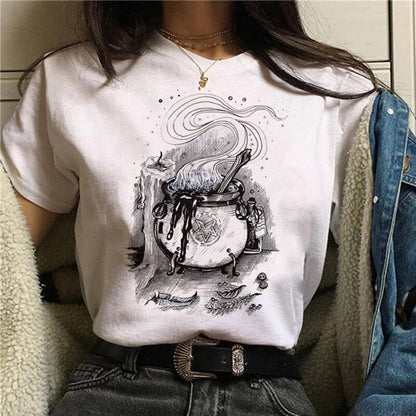 DressBetty - Women T-shirt Cartoon Witch Magic Kawaii Tshirt