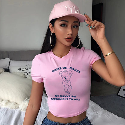DressBetty - 2024 Sexy Harajuku Bear Y2K Crop Top
