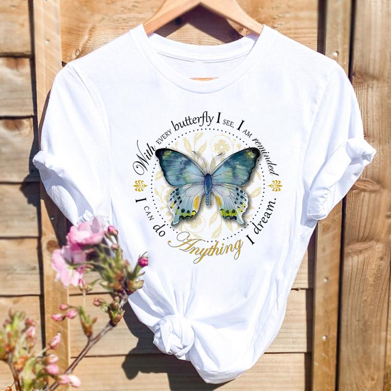 DressBetty - Women Watercolor Spring Butterfly Floral Flower Graphic