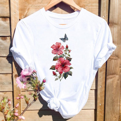 DressBetty - Women Watercolor Spring Butterfly Floral Flower Graphic