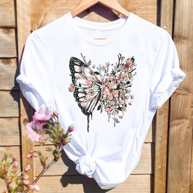 DressBetty - Women Watercolor Spring Butterfly Floral Flower Graphic