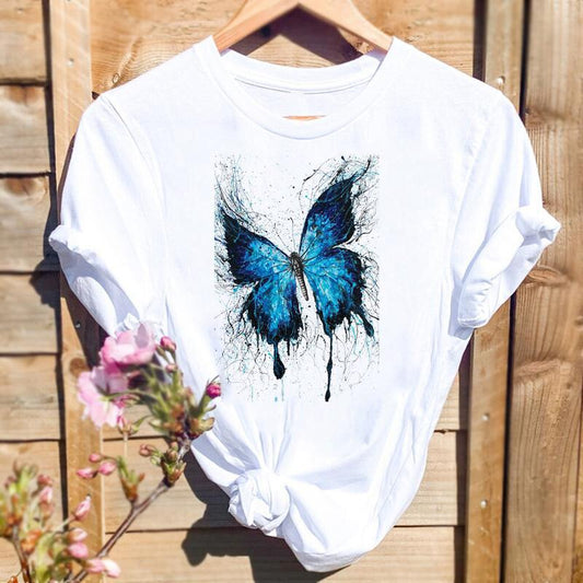 DressBetty - Women Watercolor Spring Butterfly Floral Flower Graphic