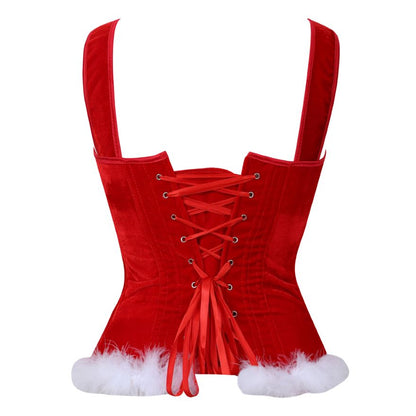 DressBetty - Sexy Christmas Overbust Corset Top Straps Lace Up Zipper Corsets Bustiers