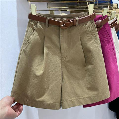 DressBetty - Women's Denim Shorts High Waist Short Casual Cotton Solid Loose Casual Bermuda Shorts