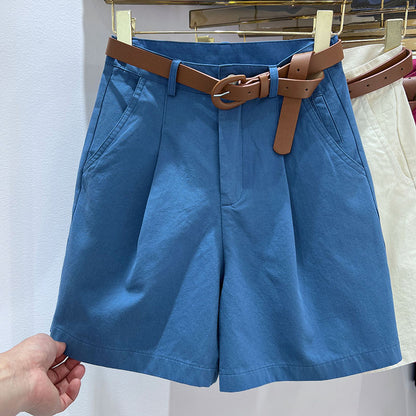 DressBetty - Women's Denim Shorts High Waist Short Casual Cotton Solid Loose Casual Bermuda Shorts