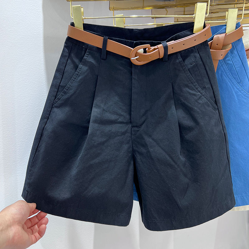 DressBetty - Women's Denim Shorts High Waist Short Casual Cotton Solid Loose Casual Bermuda Shorts