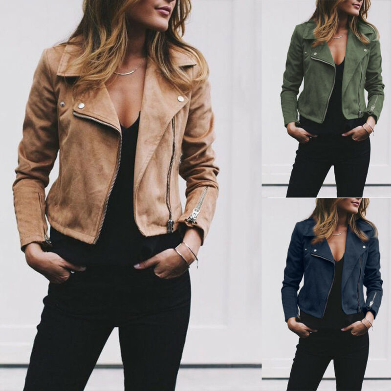 DressBetty - Fashion Solid Color Cool Zipper Jacket