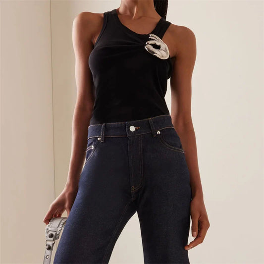 DressBetty - 2024 Korean Fashion Pleated Sleeveless Women's Tank Top