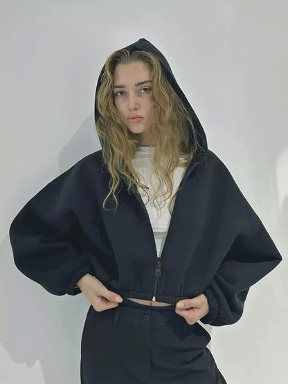 Oversized Fleece Pocket Zip Hoodie