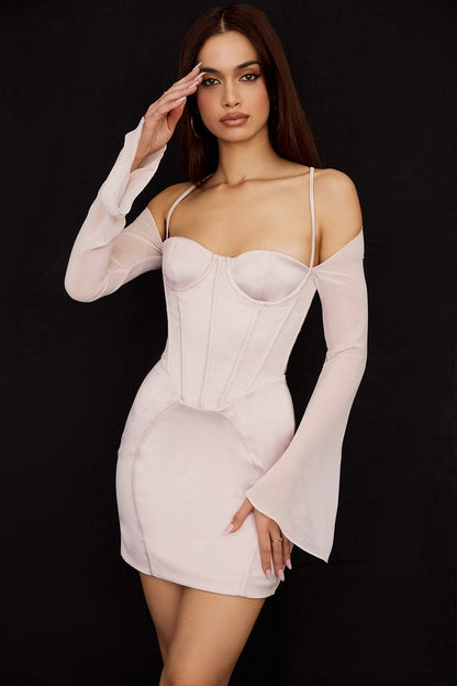 DressBetty - XLLAIS Off Shoulder Mini White Dress
