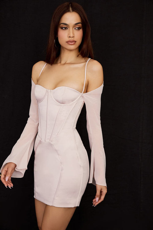 DressBetty - XLLAIS Off Shoulder Mini White Dress