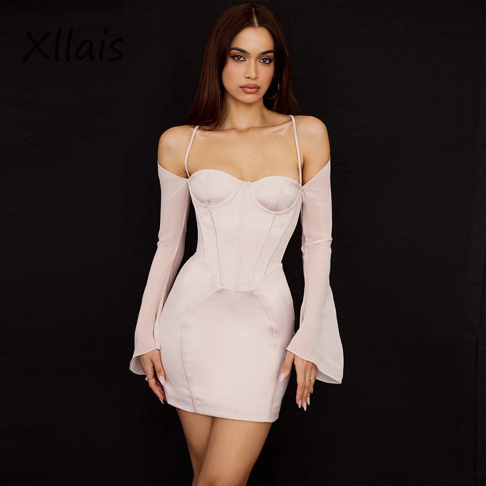 DressBetty - XLLAIS Off Shoulder Mini White Dress