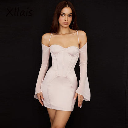DressBetty - XLLAIS Off Shoulder Mini White Dress