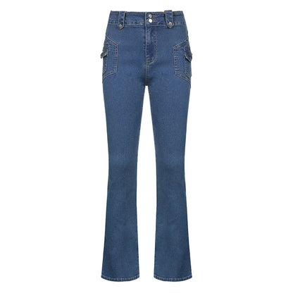 DressBetty - 2024 Cute Low Rise Streetwear Jeans with 2000s Pockets Trim