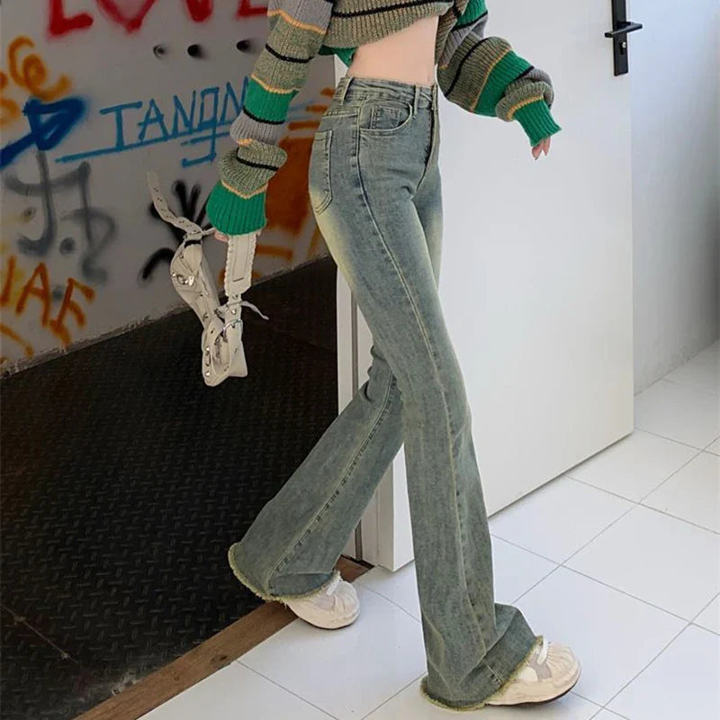 DressBetty - 2024 Vintage Washed Flare Skinny Jeans